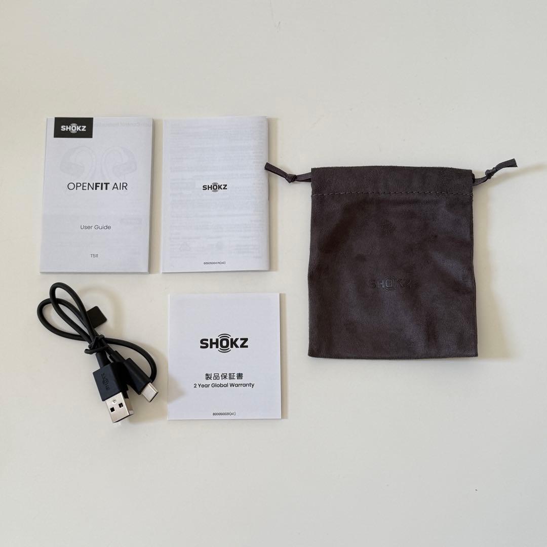 【美品】SHOKZ OPENFIT AIR ワイヤレスイヤホン
