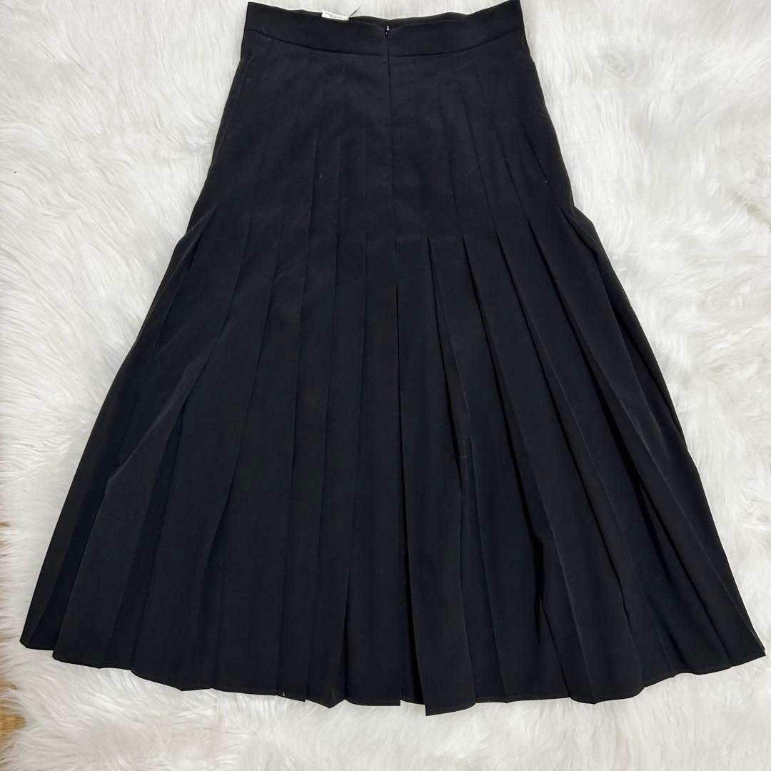 【美品】MaxMara プリーツスカート 42 L相当 XL可 金ボタン