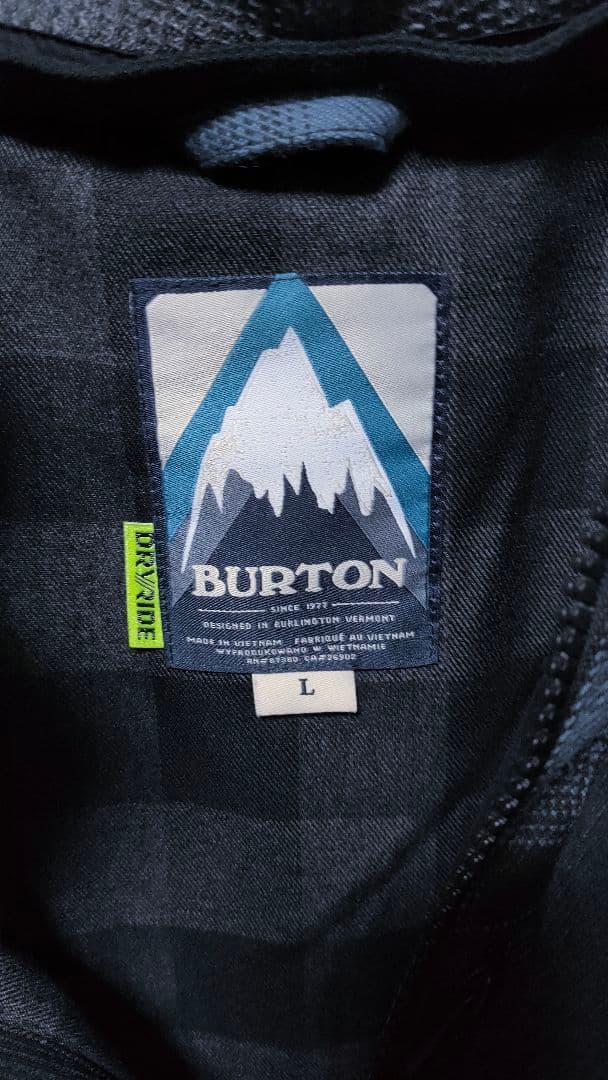 【BURTON バートン】スノーボードウェア メンズL チェック コットンライク