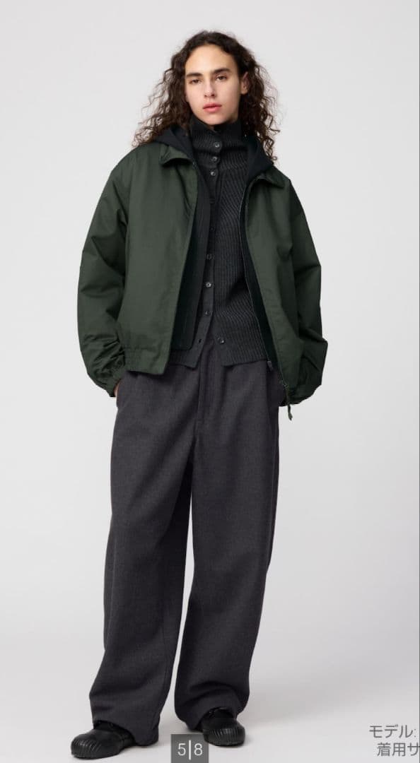 新品 ユニクロU パフテックショートブルゾン オリーブ M