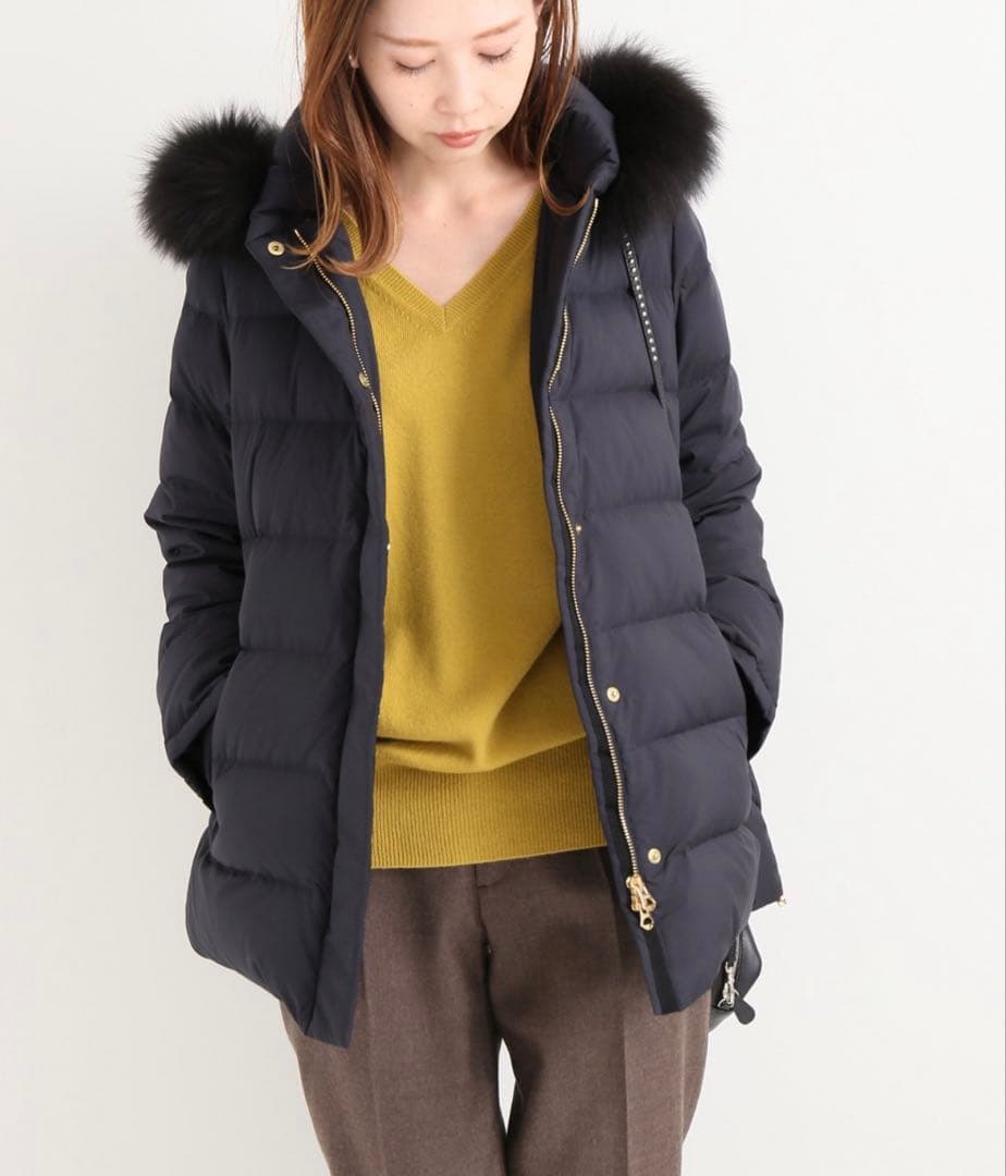 ☆美品☆ イエナ 定価46,200円 Pタフタ ショートダウンコート36ネイビー