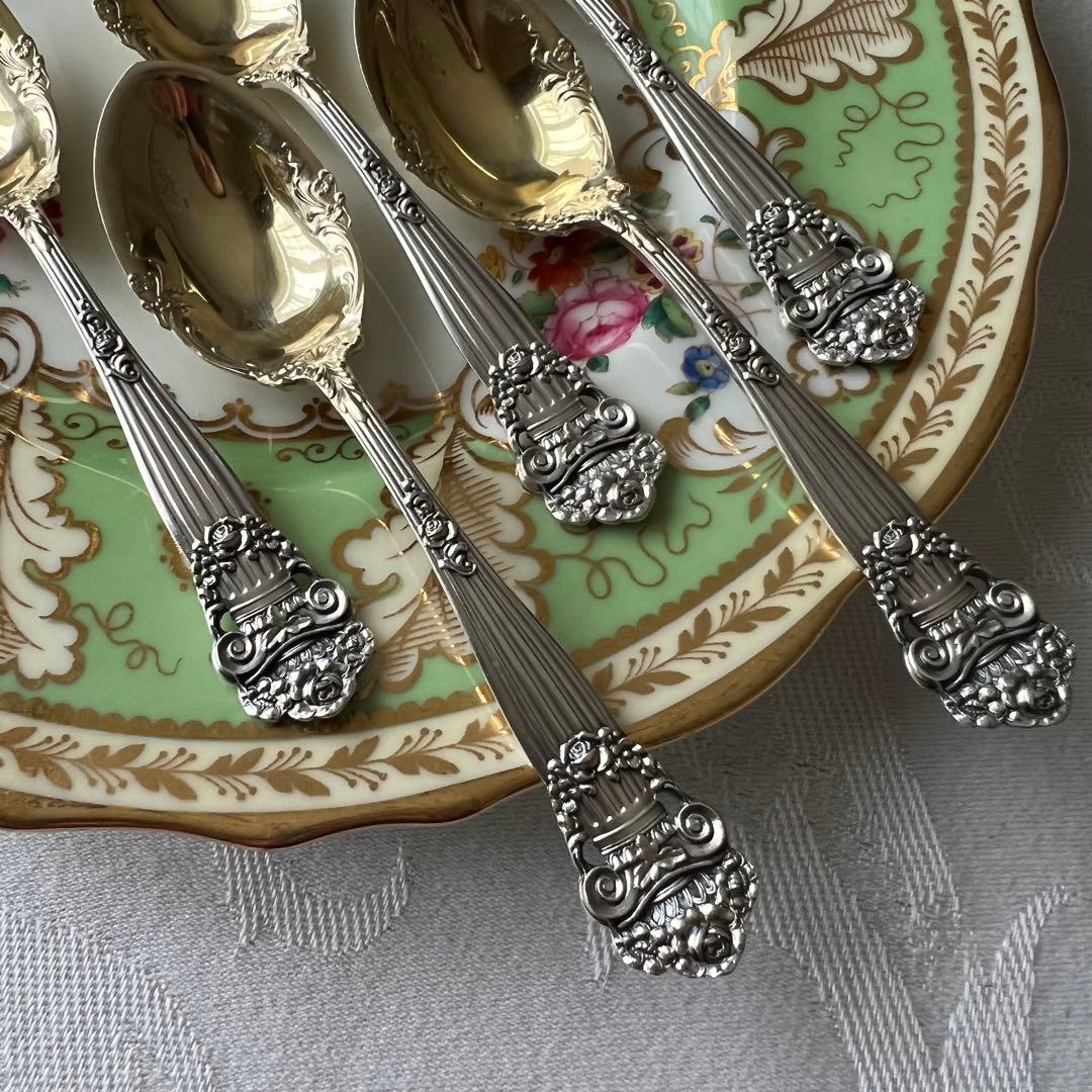 【ローズガーランド】薔薇紋 米国　スターリングシルバー　スプーン5本