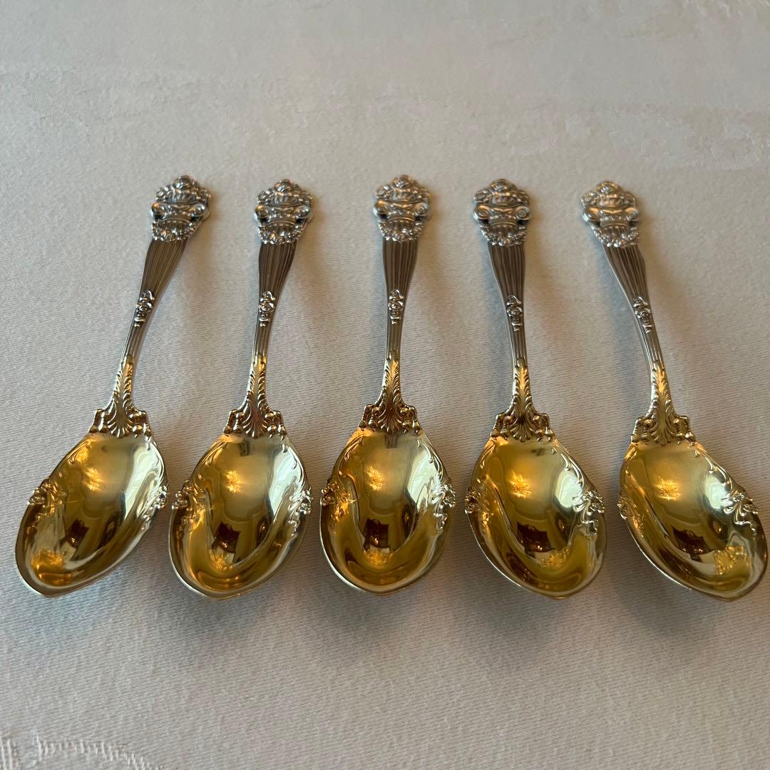 【ローズガーランド】薔薇紋 米国　スターリングシルバー　スプーン5本