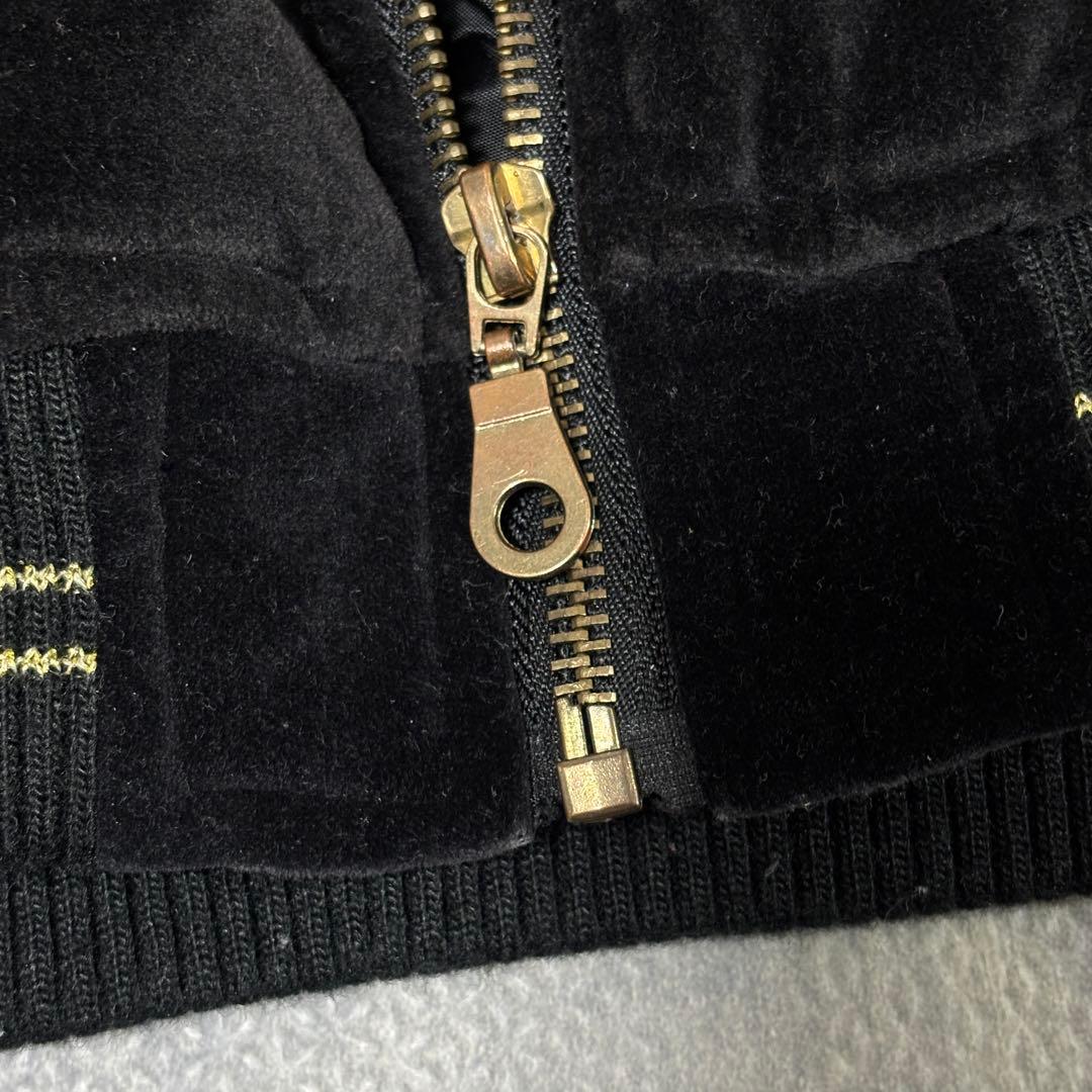 BARCEDOS 別珍 日本限定 スカジャン 龍 昇竜 刺繍 ベロア 艶 黒 金