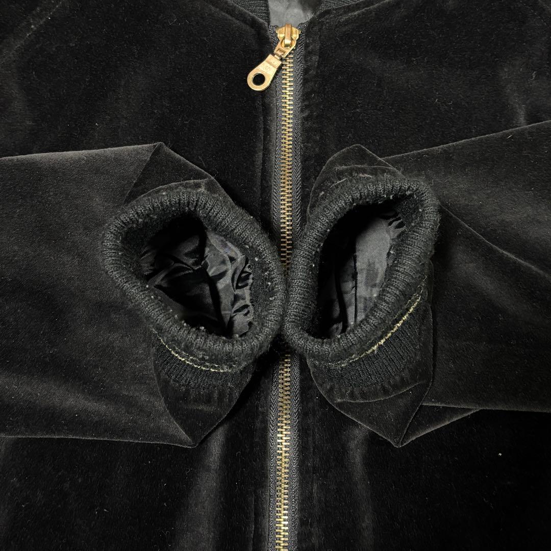 BARCEDOS 別珍 日本限定 スカジャン 龍 昇竜 刺繍 ベロア 艶 黒 金