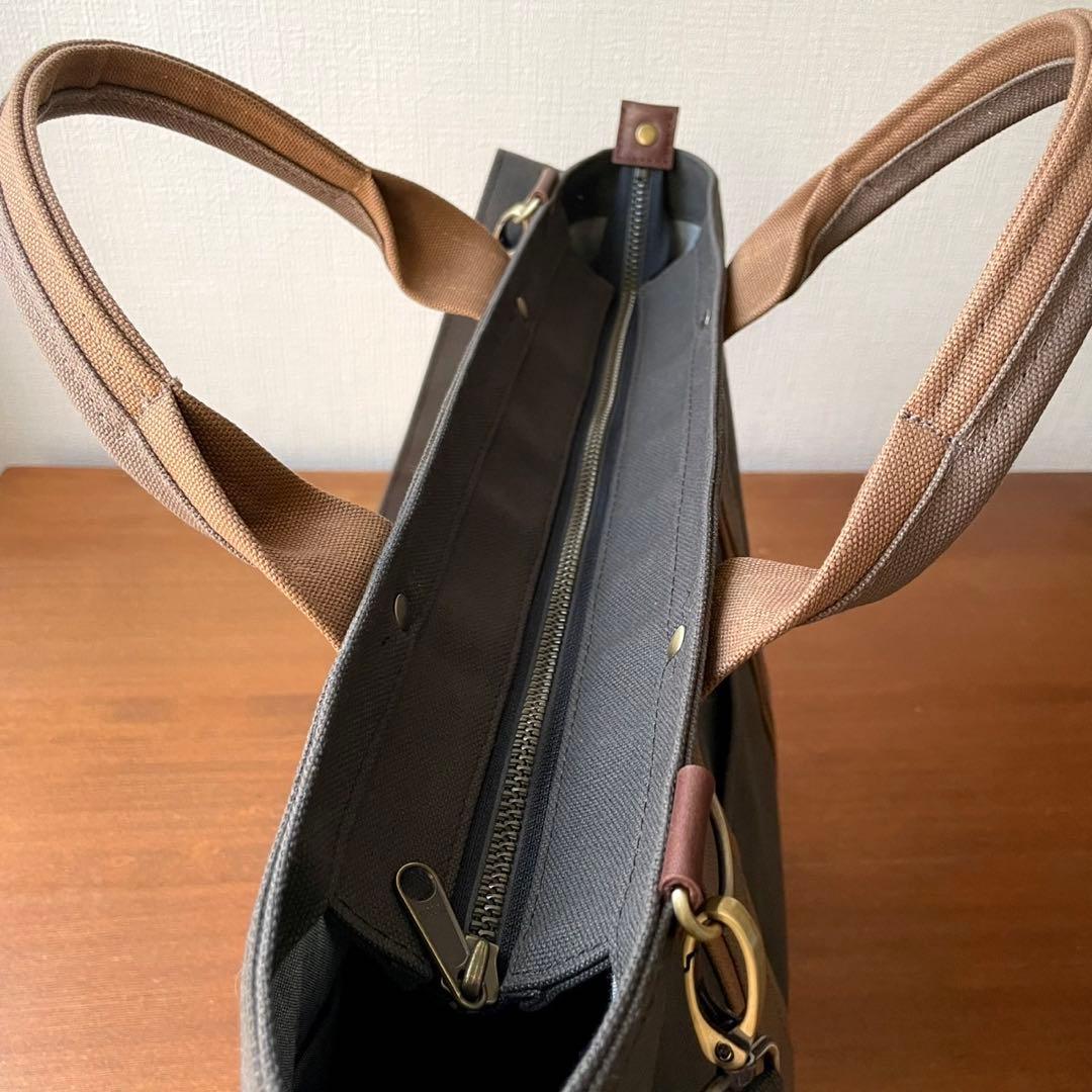 8号帆布トートバッグ(W)ブルージェイド×コーヒー　Zさま専用