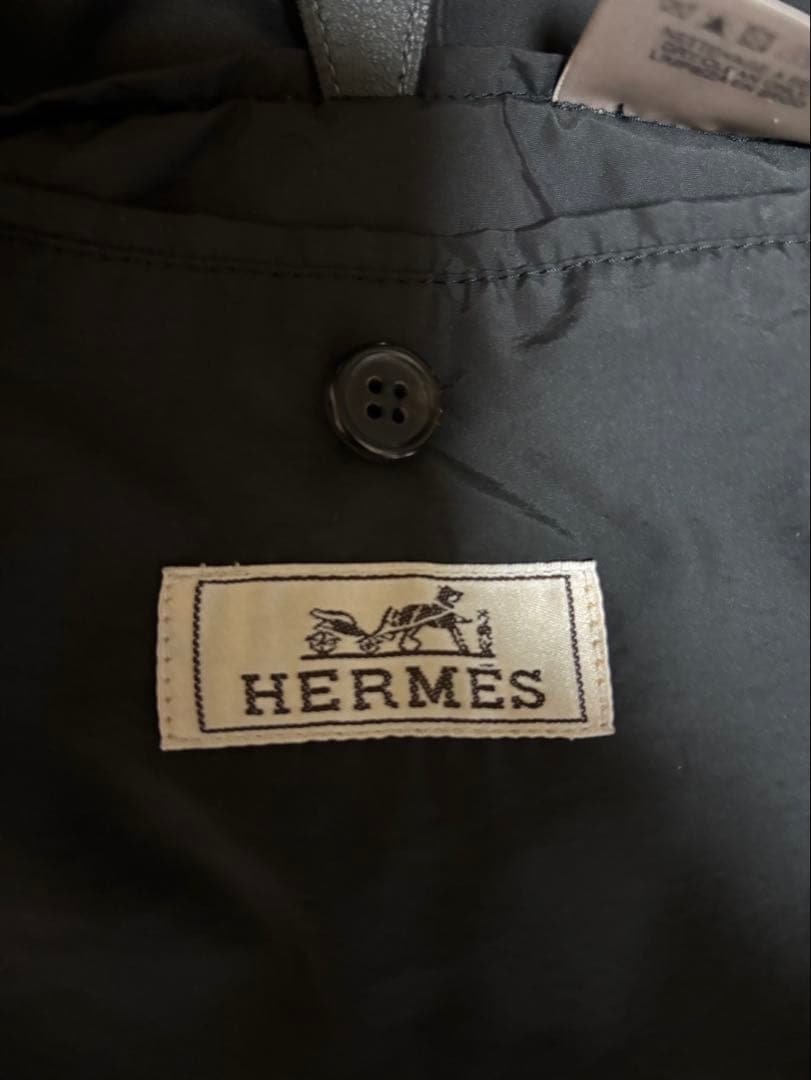 HERMES 正規品　ナイロン ステンカラー ハーフコート メンズ ジャケット