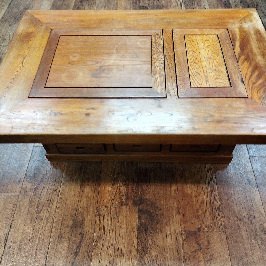 アンティーク関西長火鉢 古民家家具 総欅無垢材 テーブル