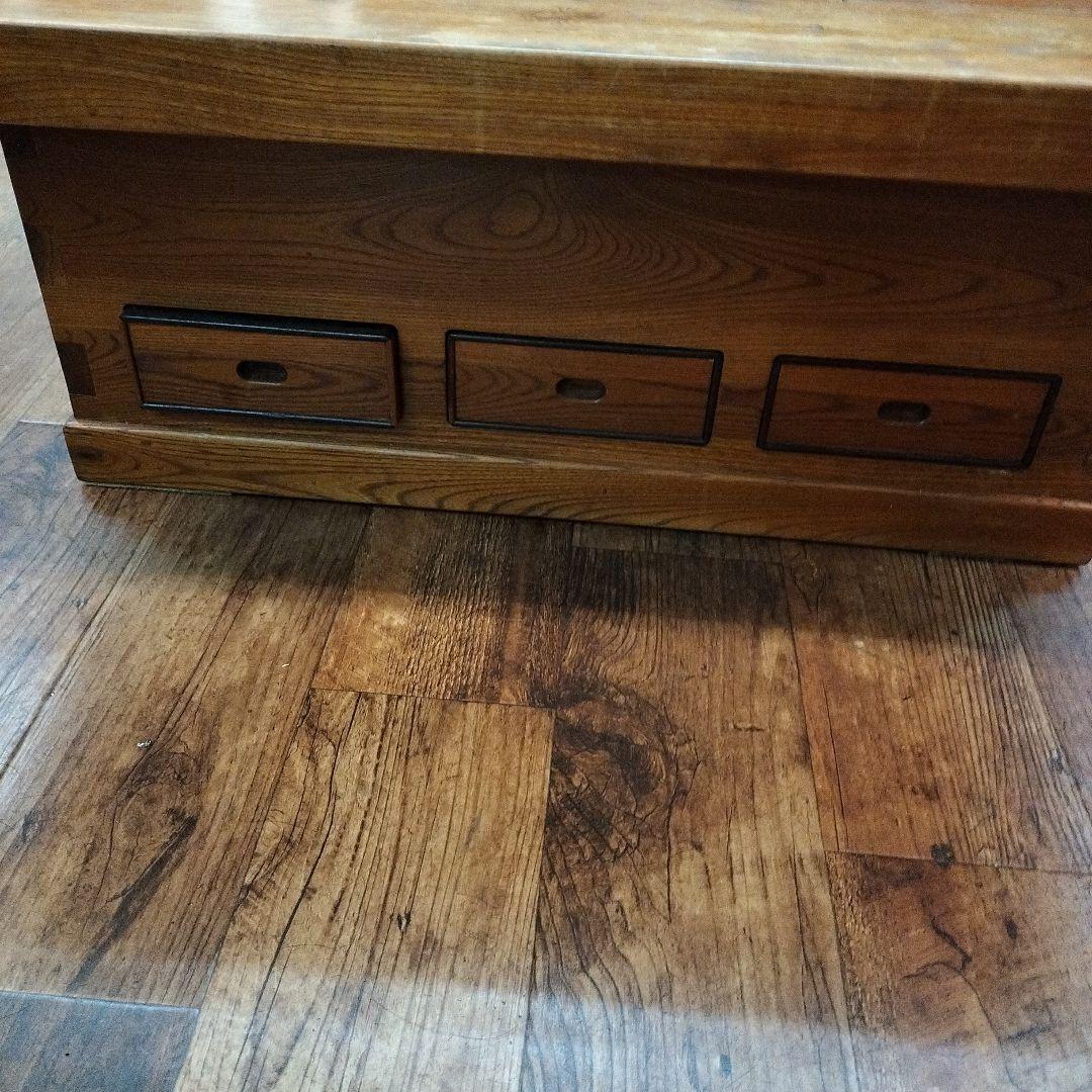 アンティーク関西長火鉢 古民家家具 総欅無垢材 テーブル