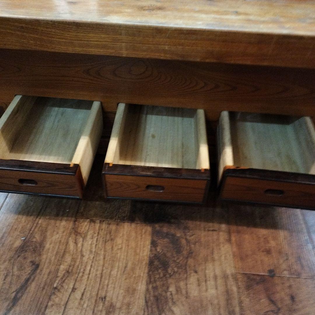 アンティーク関西長火鉢 古民家家具 総欅無垢材 テーブル