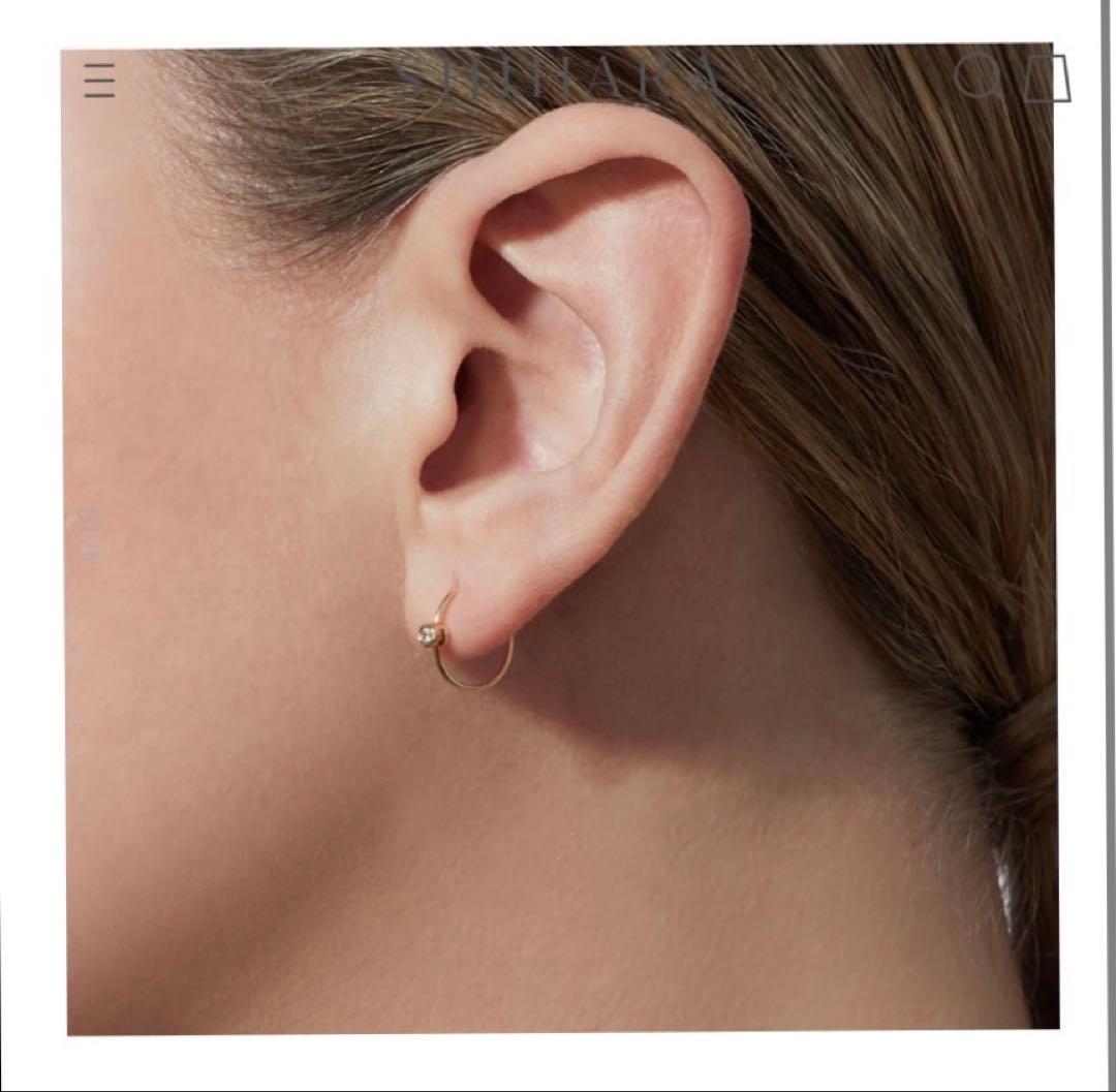 SHIHARA ピアス　ワンストーンフープピアス01