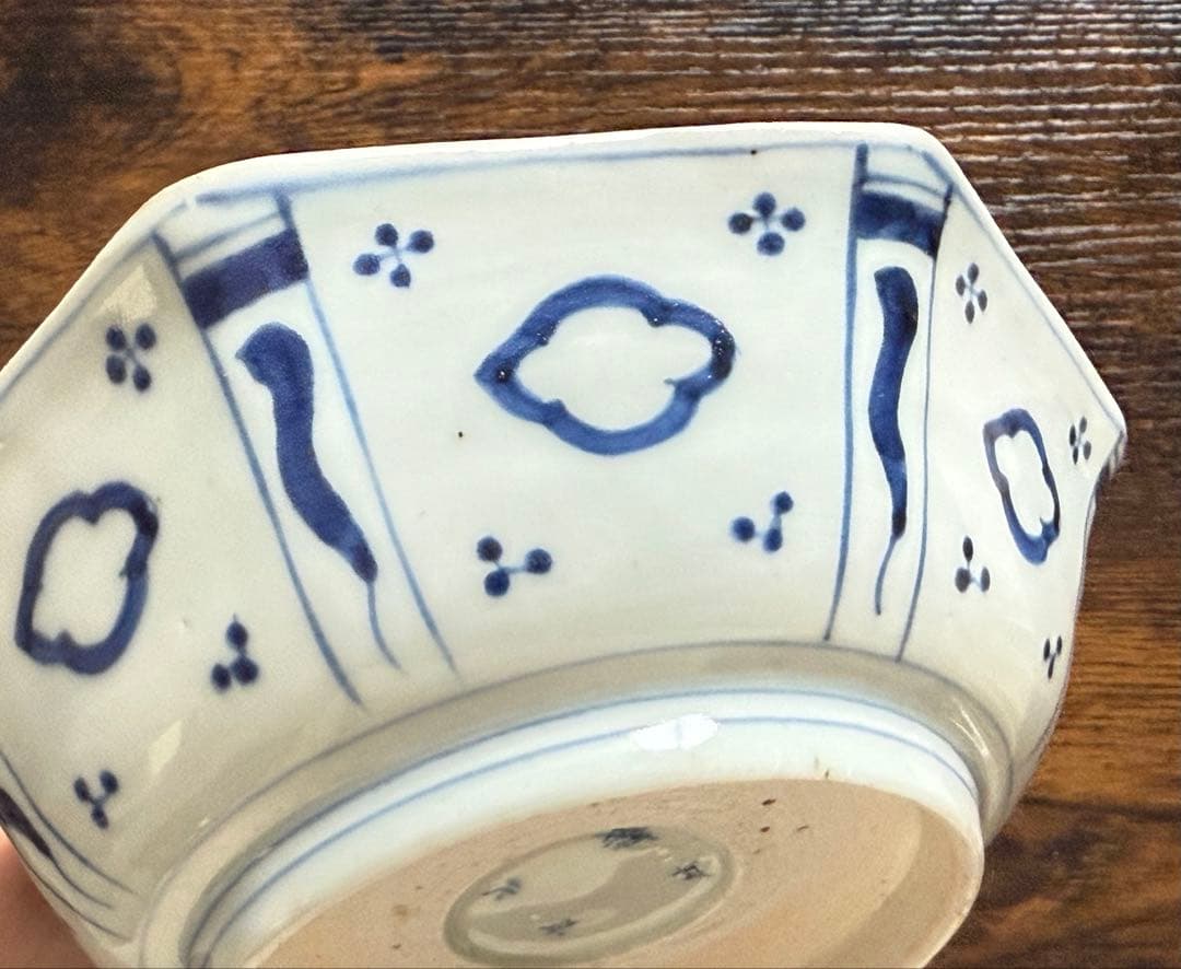 江戸後期、古伊万里、色絵金彩七角なます皿、かなり上手の品、丁寧に梱包して匿名発送