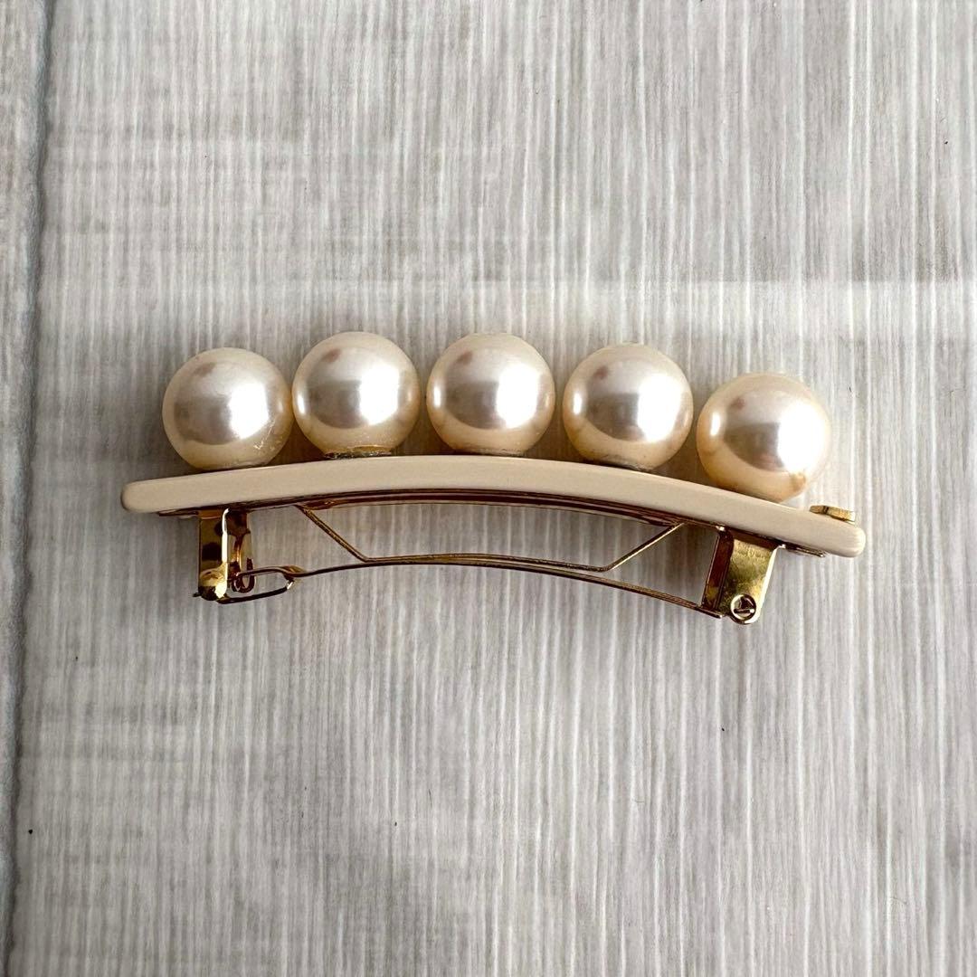 Alexandre de Paris パールライン バレッタ 大玉 真珠