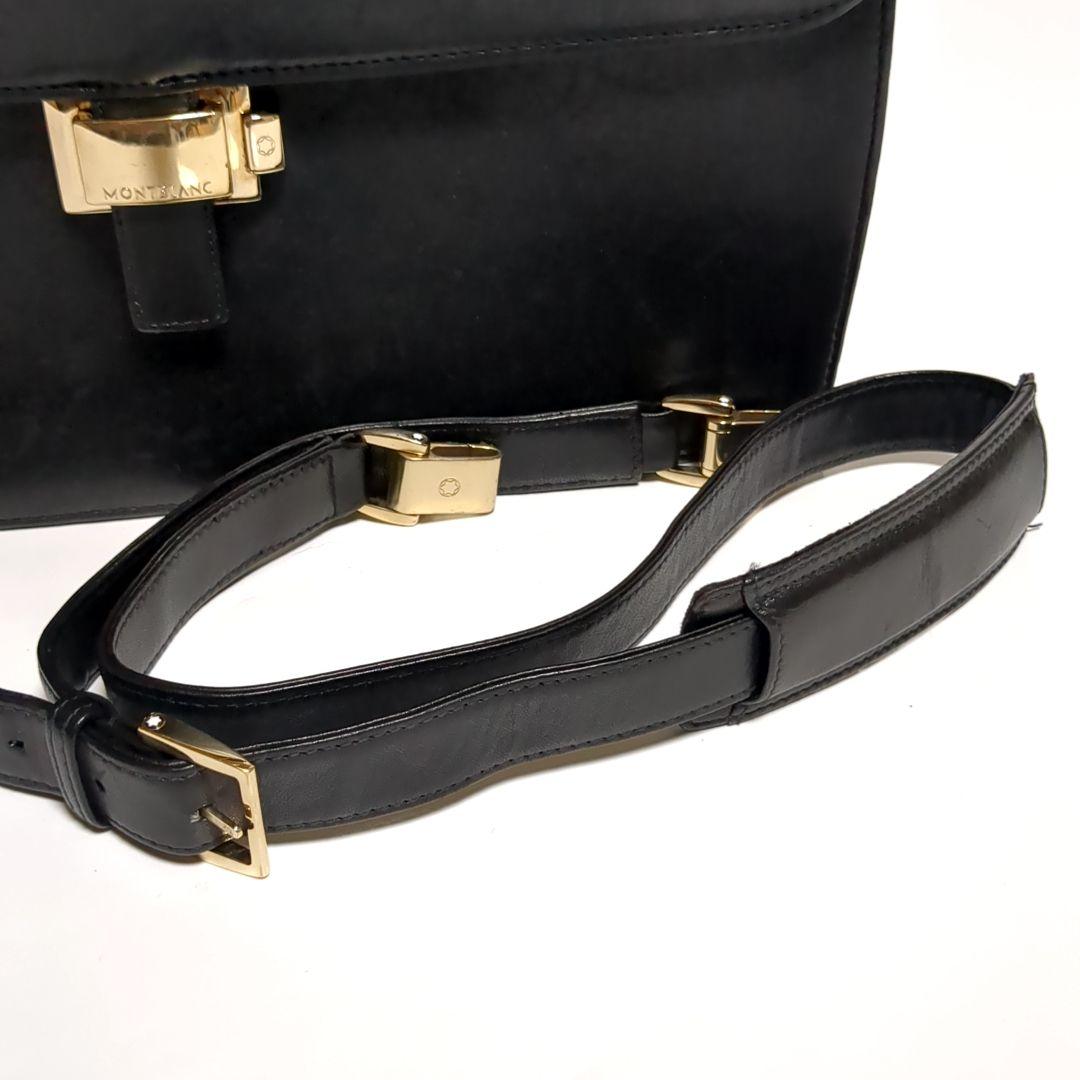 ✨モンブラン✨ブリーフケース 2way ロゴ レザー ブラック