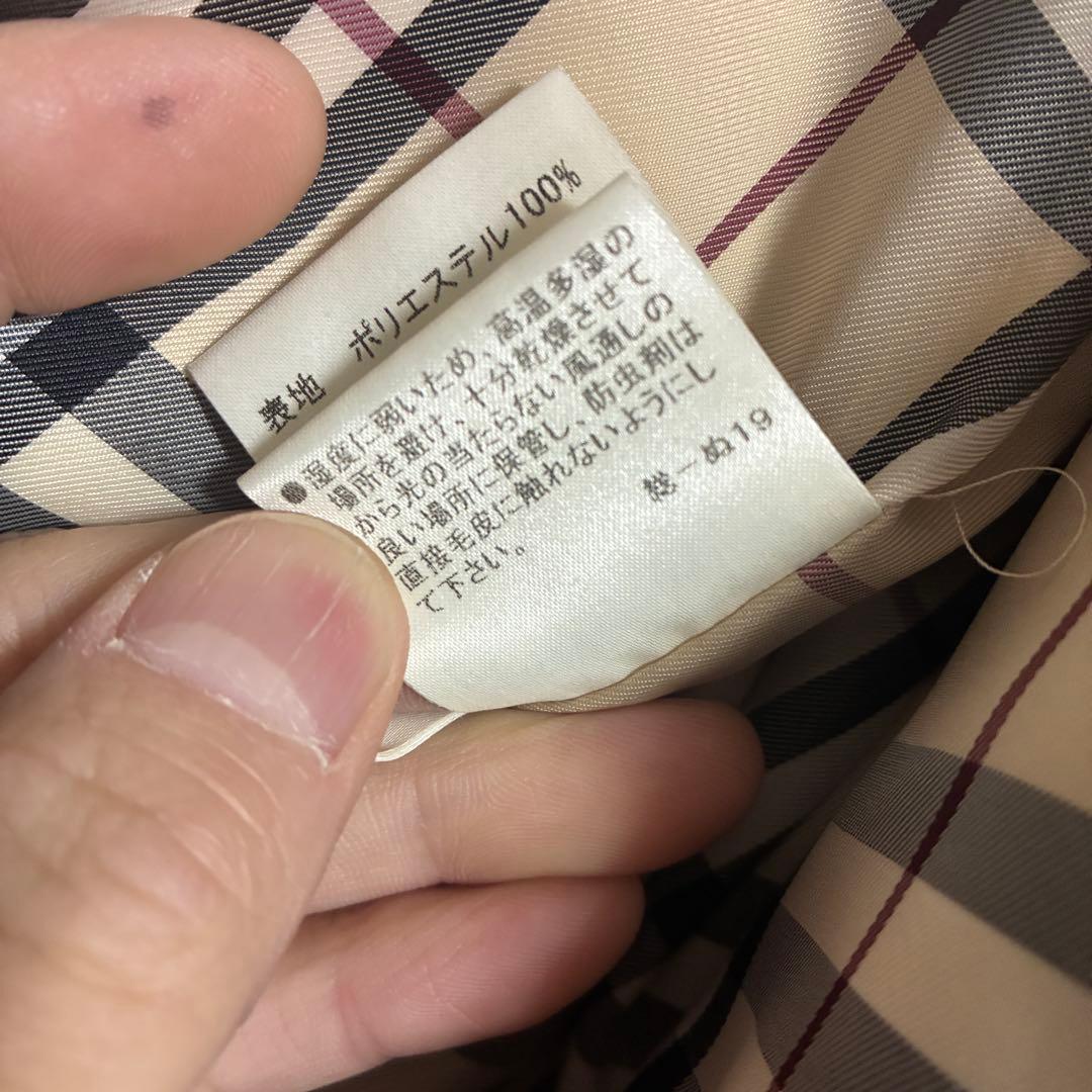 美品　バーバリーロンドン　ロングダウンコート　チェック　ベージュ　ファー付　L位