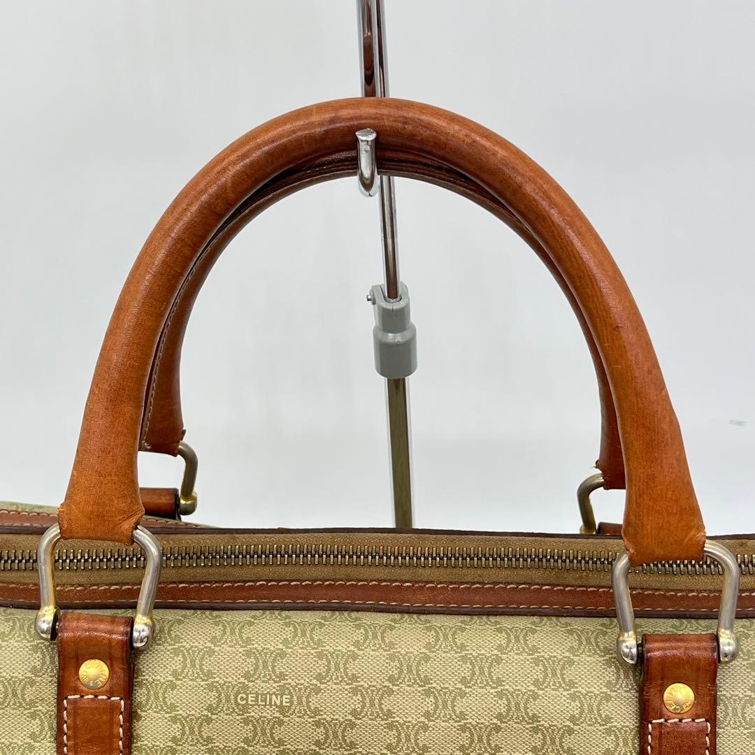 CELINE ハンドバッグ ボストン ホワイトマカダム柄 トリオンフ PVC