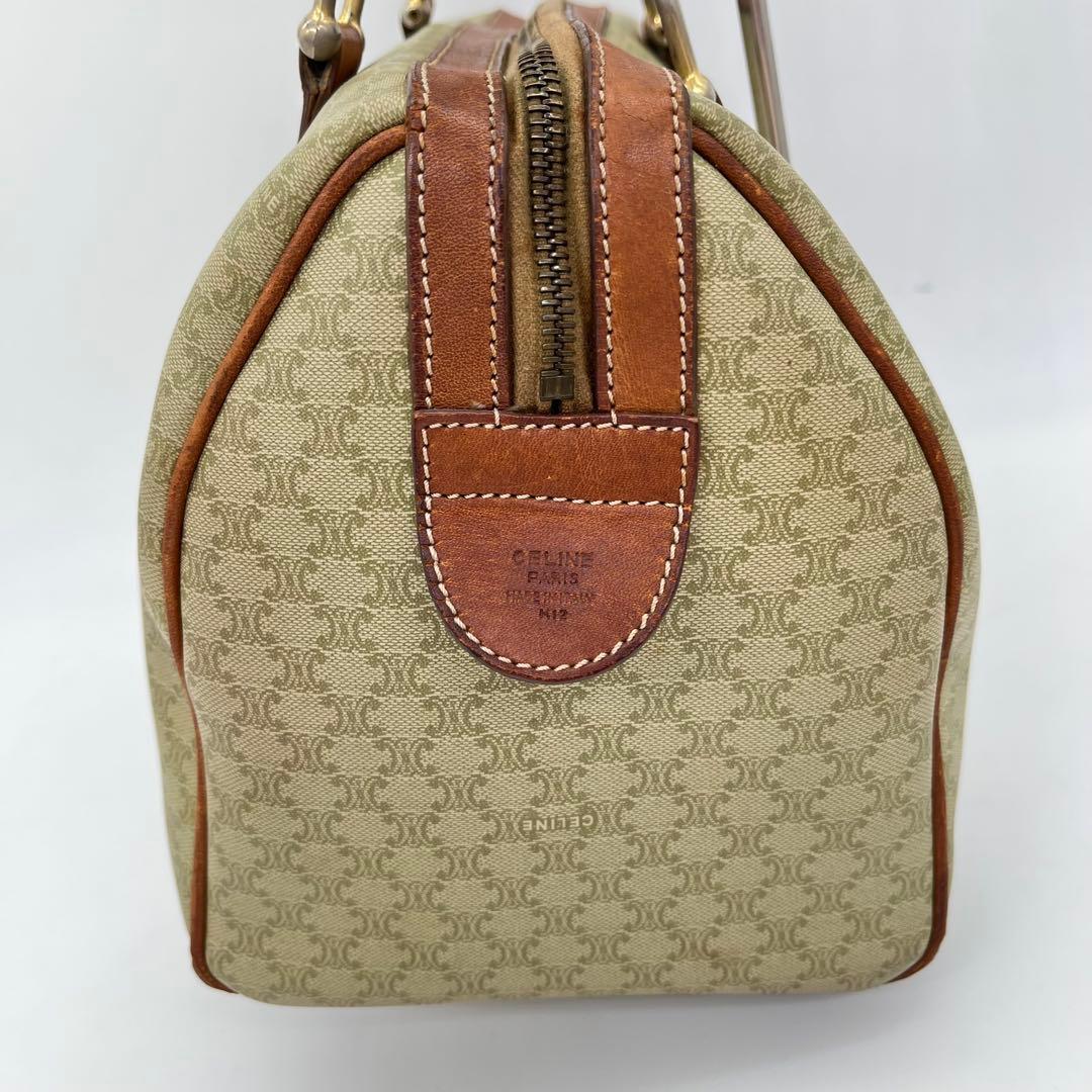 CELINE ハンドバッグ ボストン ホワイトマカダム柄 トリオンフ PVC