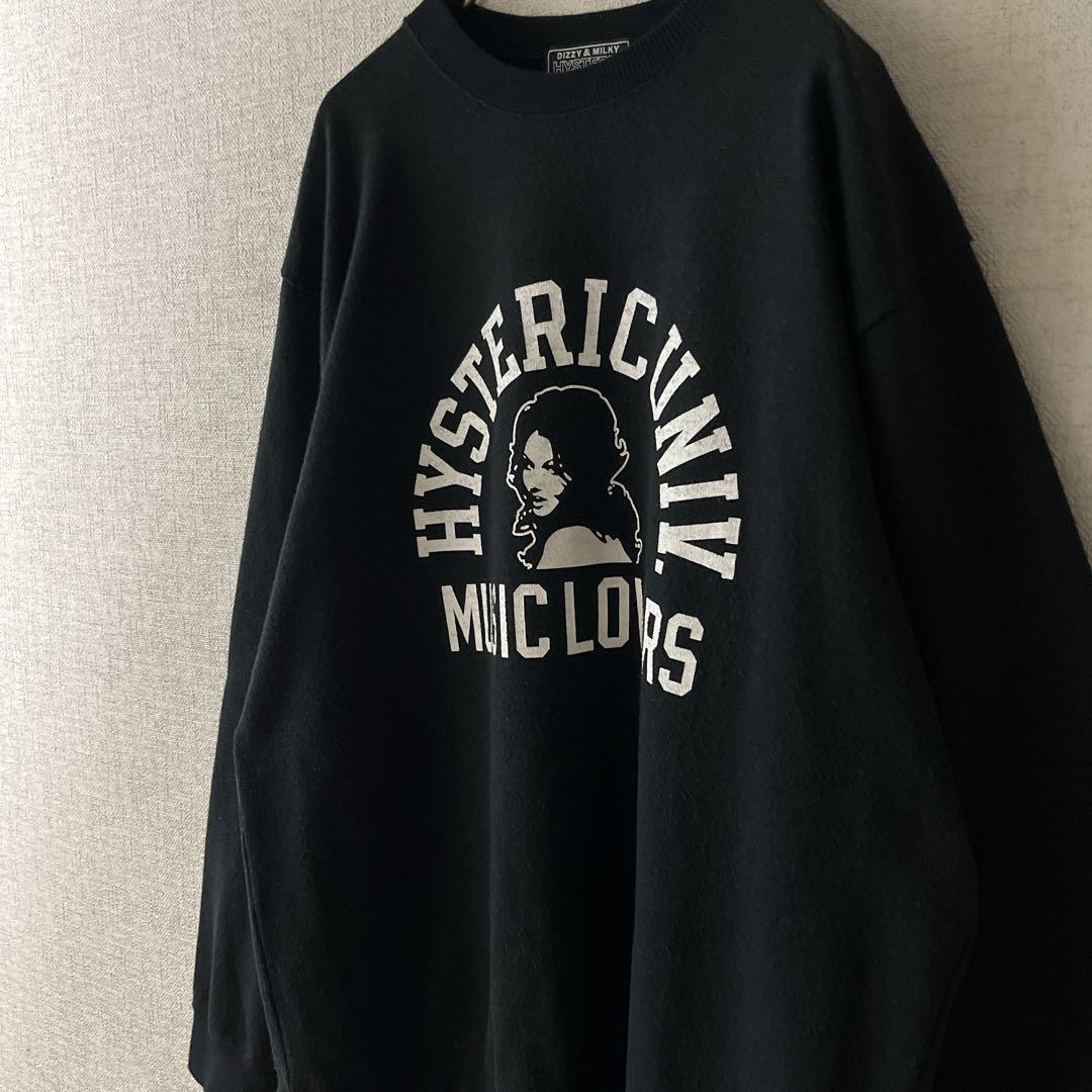 ヒステリックグラマー ヒスガール アーチロゴ スウェット トレーナー ブラック