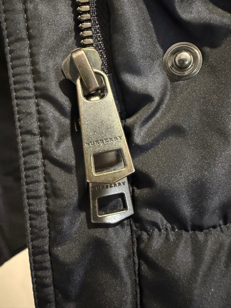 バーバリーダウンコート 38 チェック柄ベルト付き BURBERRY レディース