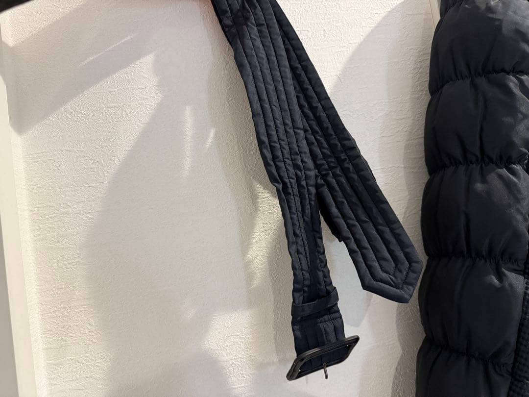 バーバリーダウンコート 38 チェック柄ベルト付き BURBERRY レディース