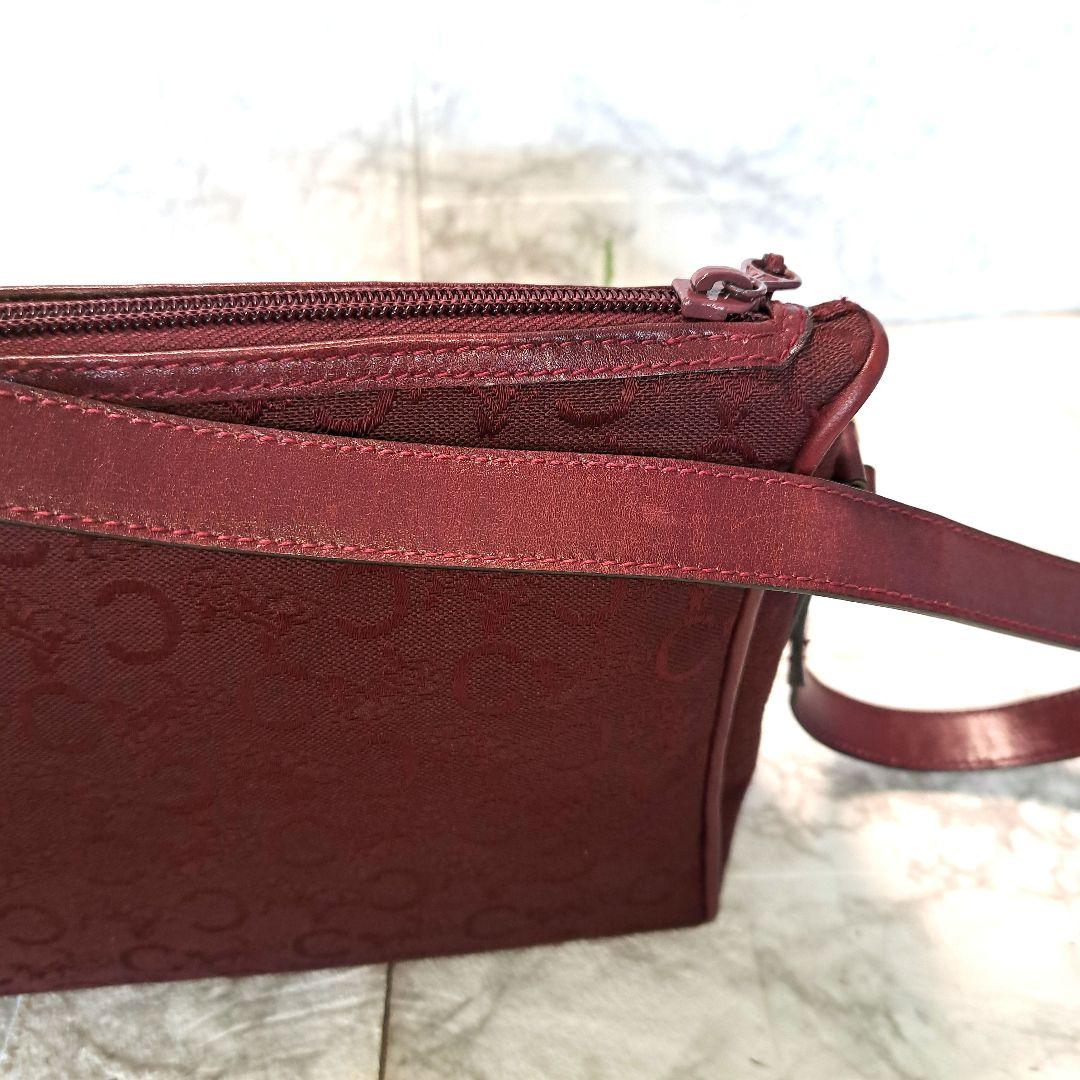 ✨️超美品✨️CELINE セリーヌ　Cマカダムキャンバス カーフワインレッド