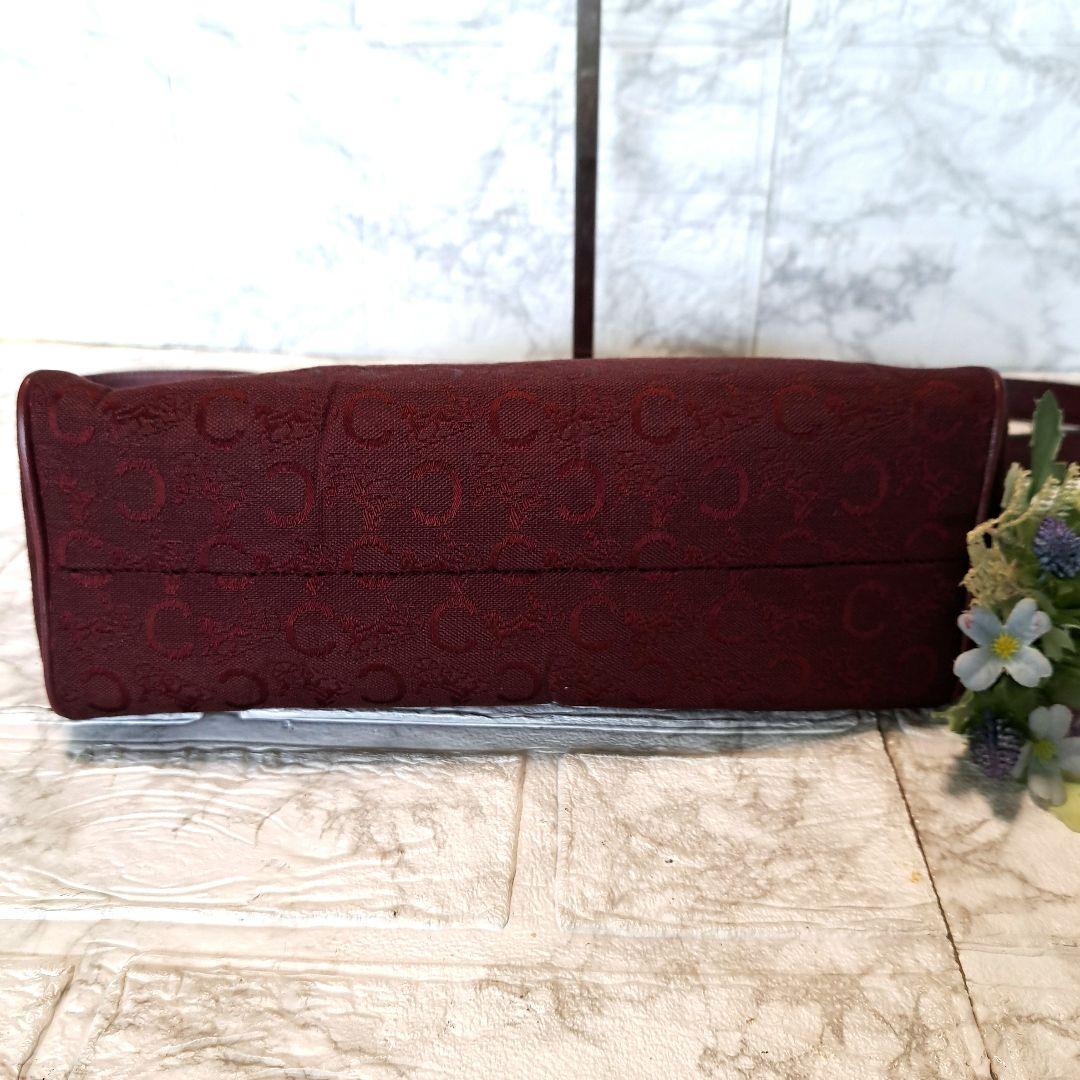 ✨️超美品✨️CELINE セリーヌ　Cマカダムキャンバス カーフワインレッド