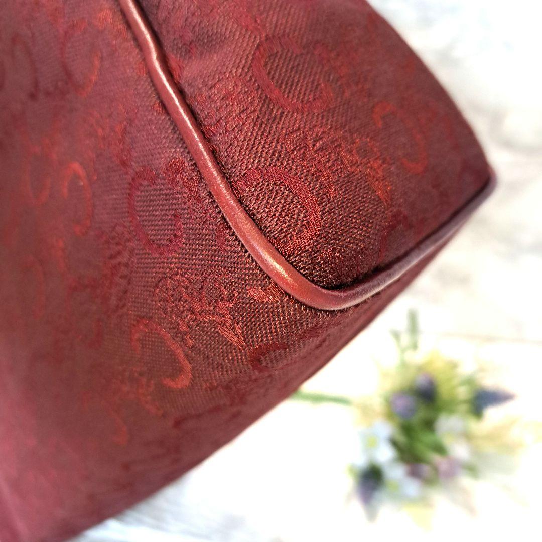 ✨️超美品✨️CELINE セリーヌ　Cマカダムキャンバス カーフワインレッド