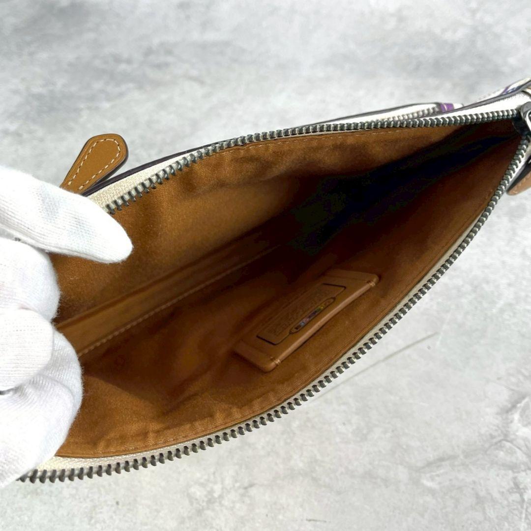 極美品 コーチ ホールデン 2way クロスボディ レザー レインボー ロゴ総柄