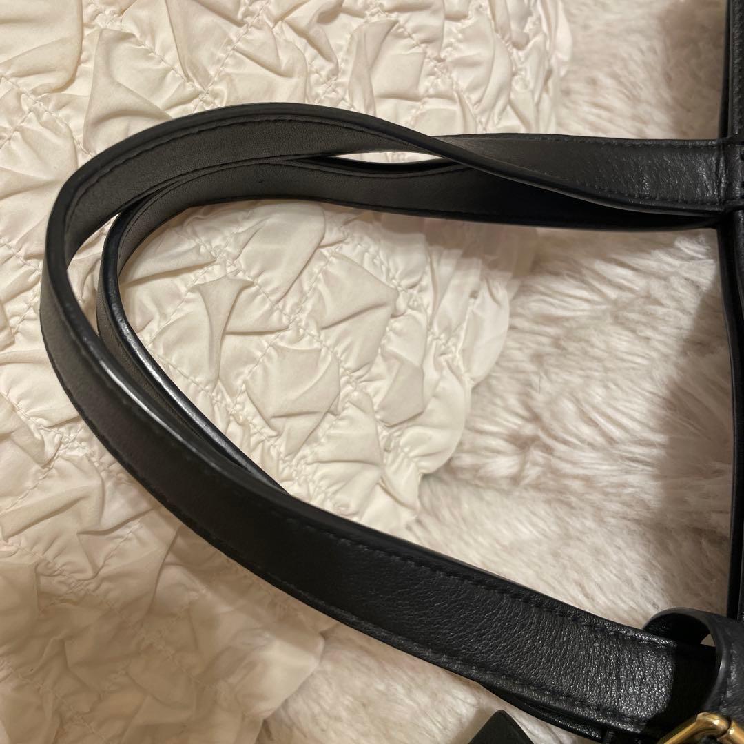 ラルフローレン オールレザー トートバッグ　POROポニーロゴ 黒色