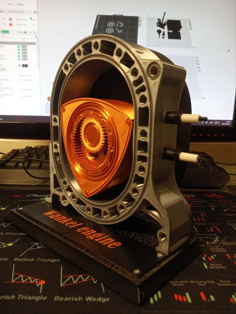 ワンケルエンジン 3Dモデル / USBモーター搭載