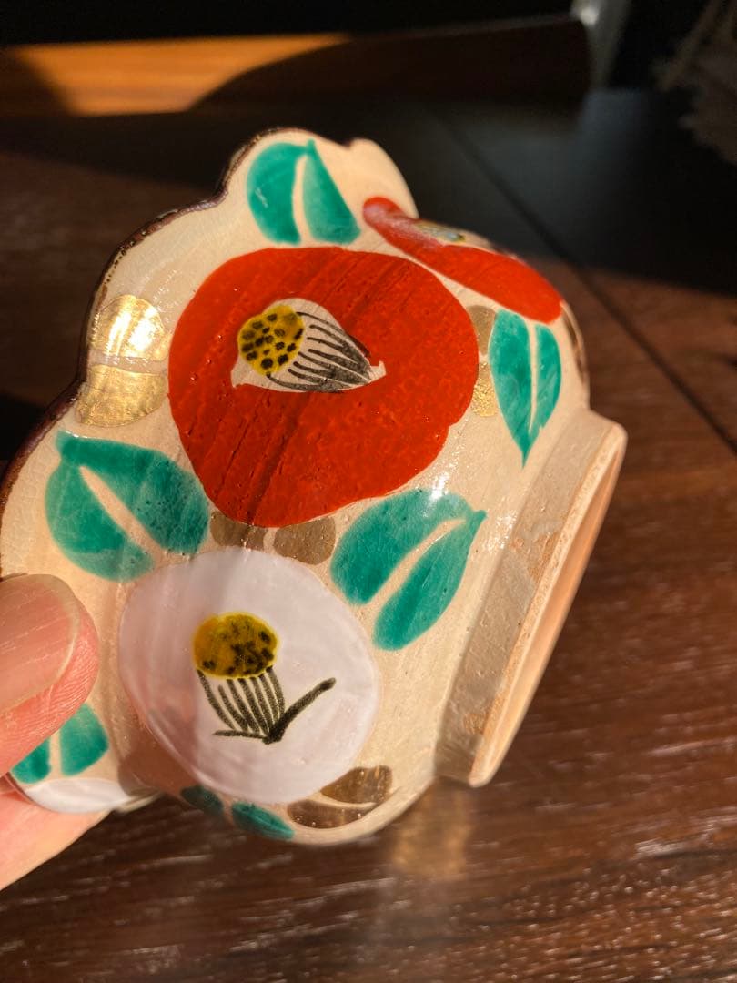 乾山写　京焼　椿向付5客 新品未使用