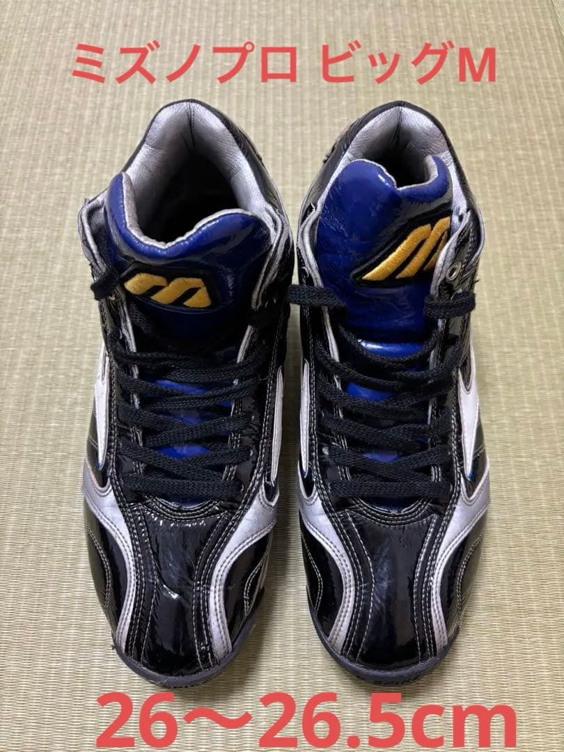 Mizuno pro 支給品野球スパイク ミドルカット 黒/青/白