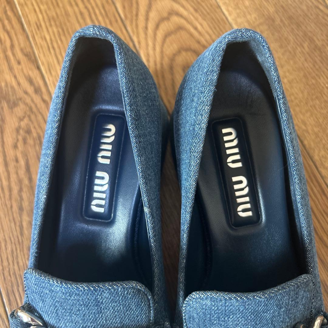 miu miu デニムクリスタルパンプス 36