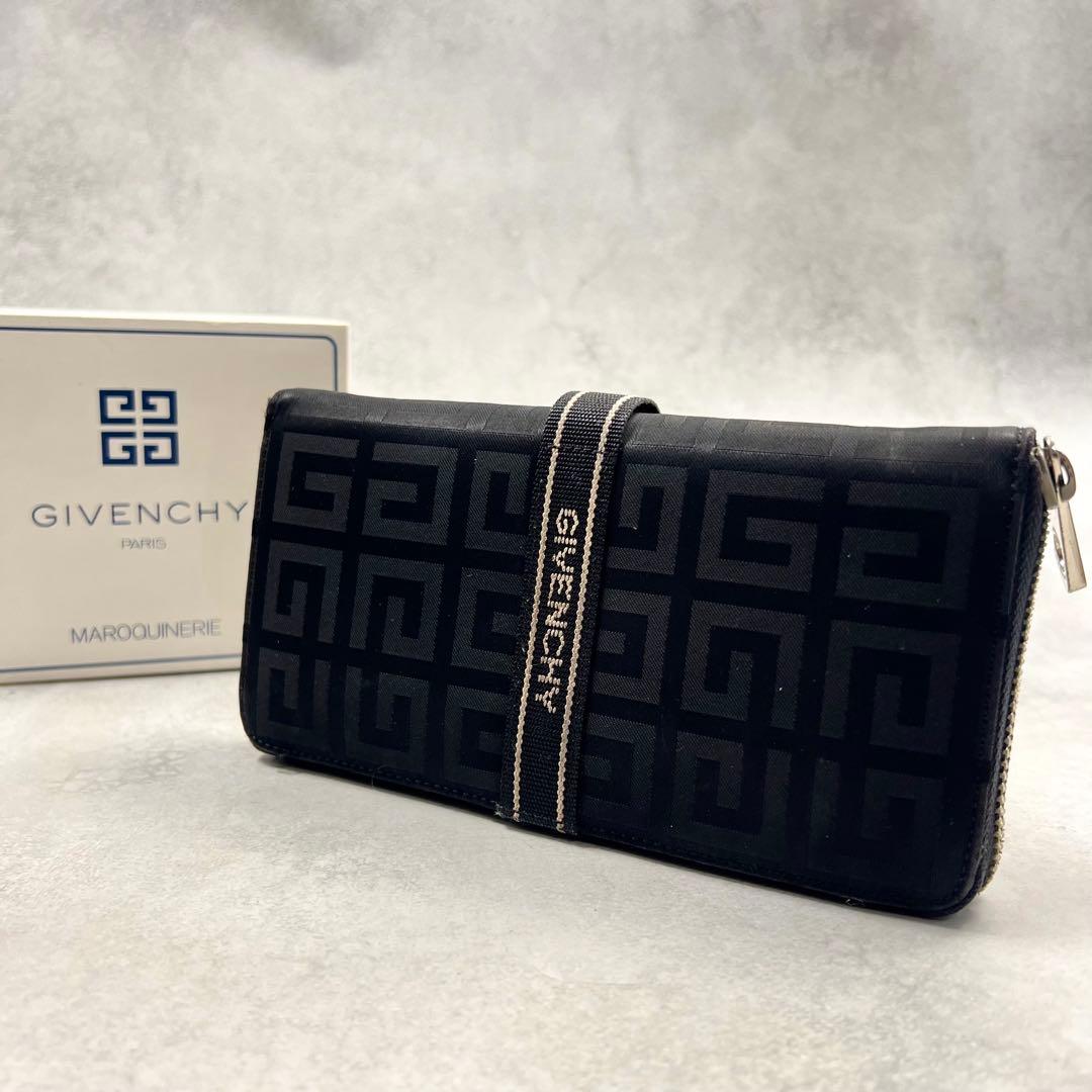 GIVENCHY ラウンドファスナー ブラック メンズ 長財布 8208