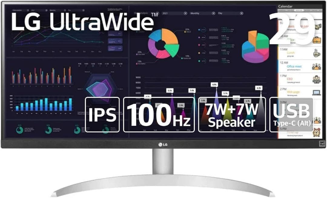 美品 LGディスプレイ 29WQ600-W 29インチウルトラワイド　非光沢