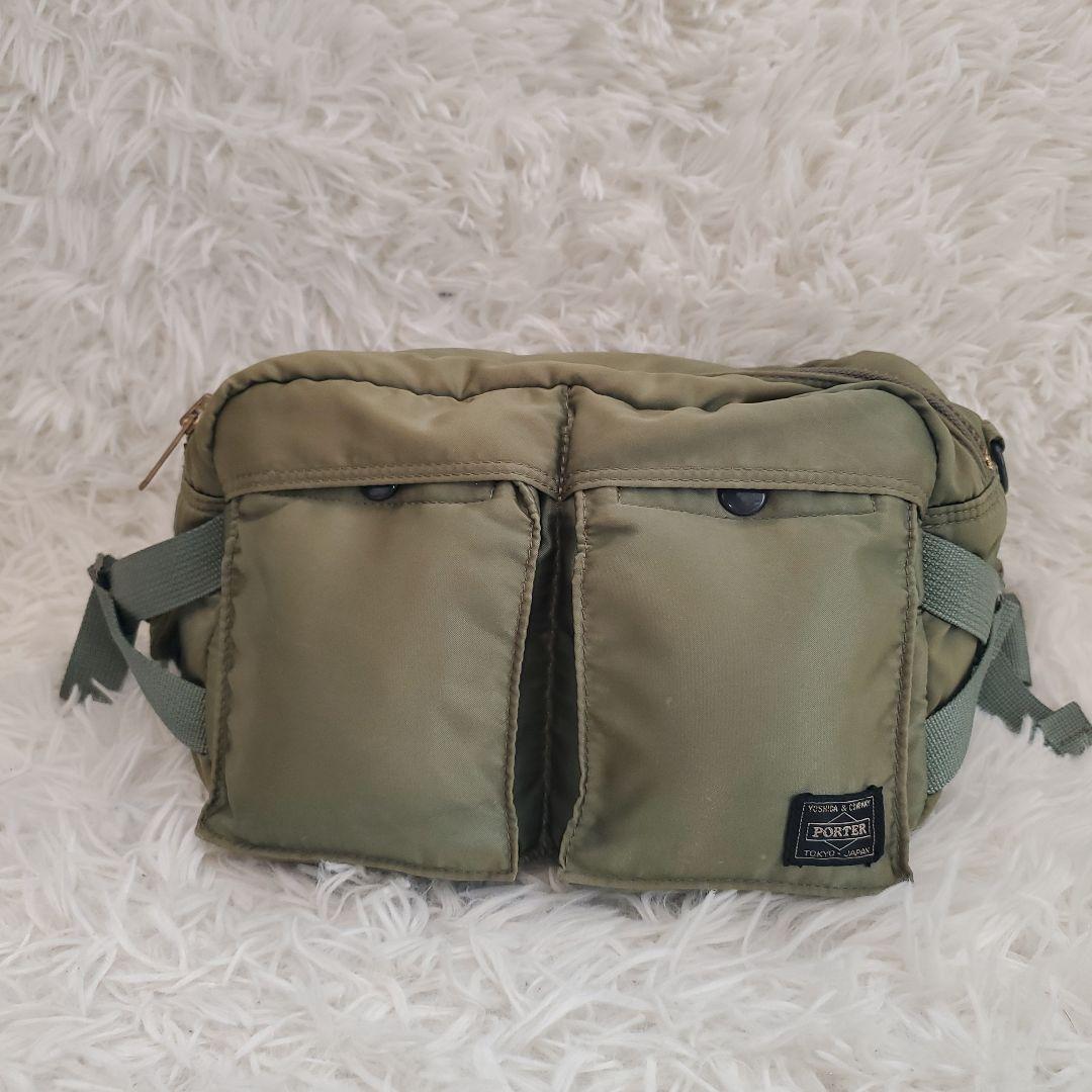 ⭐良品⭐PORTER TANKER セージグリーン ボディバッグ