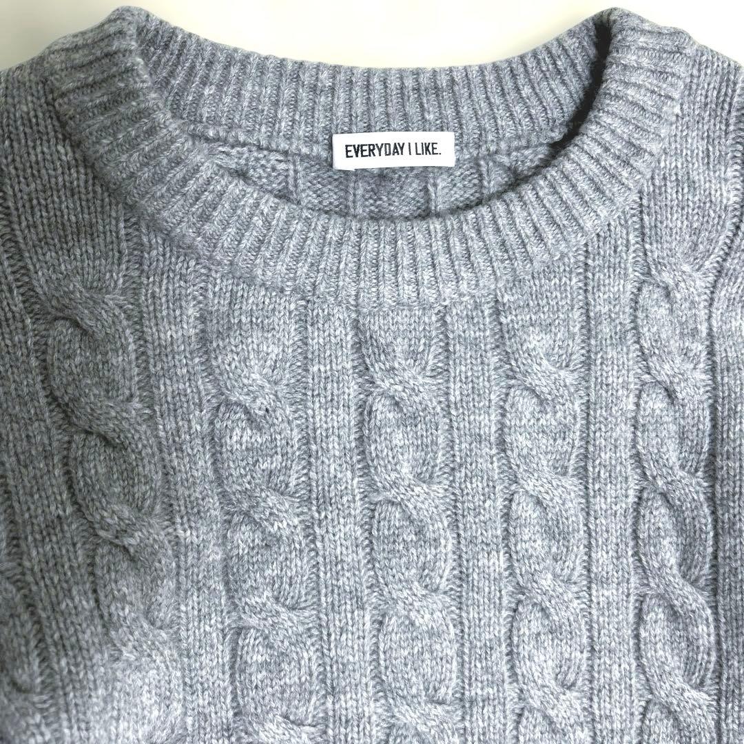 定価3.6万 エブリデイアイライク カシミヤ混 オーバーサイズ ケーブルニット