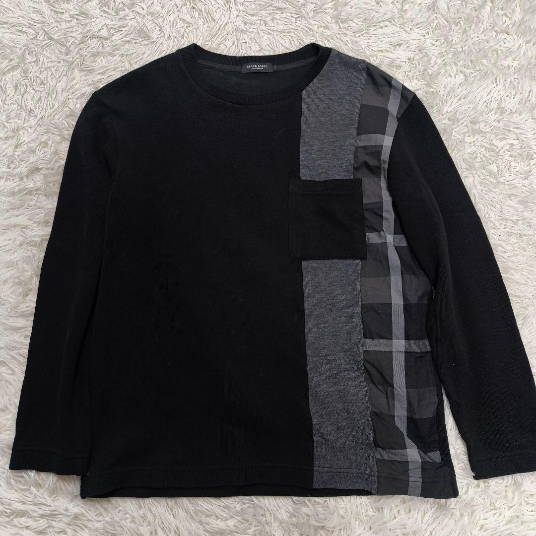 近年モデル✨️/美品 ブラックレーベルクレストブリッジ サイドチェック ニット
