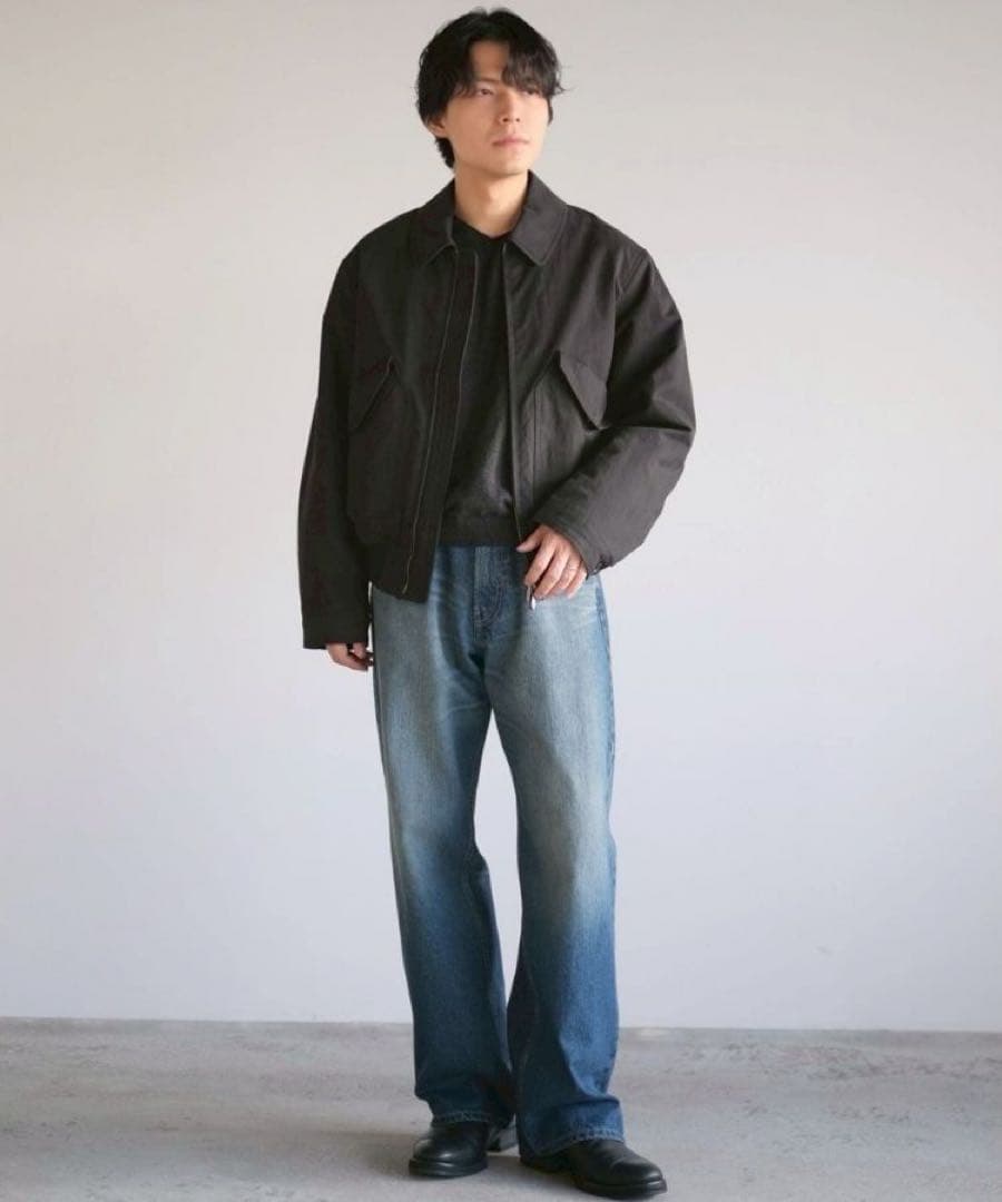 パンツ shiun STRAIGHT SLUB DENIM PANTS