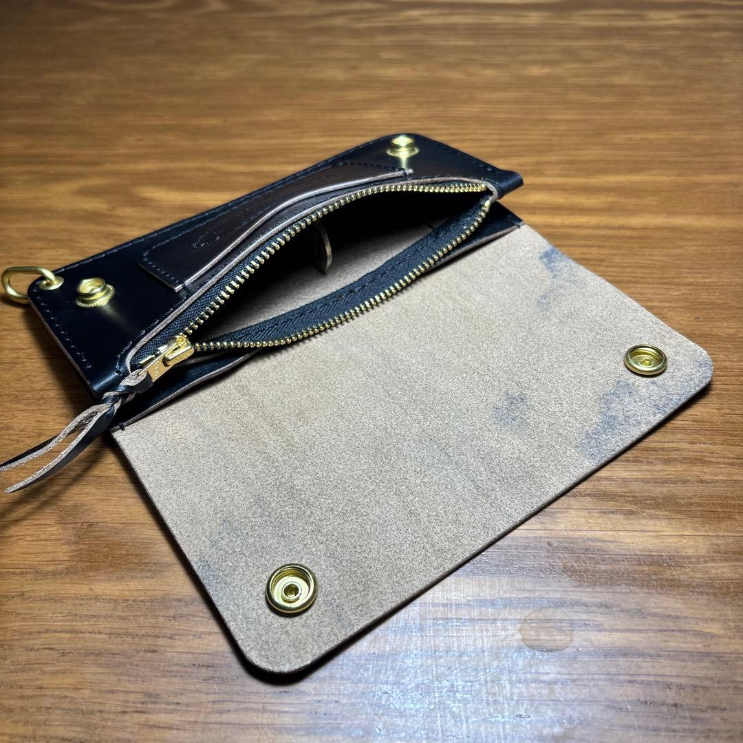 トラッカーウォレット HORWEEN社 クロムエクセル　ロング　2層タイプ　茶芯