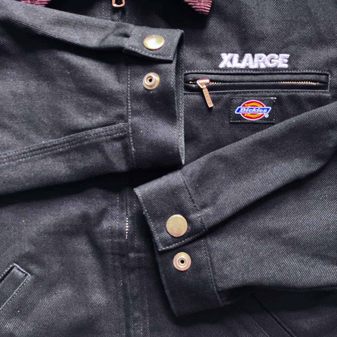 【美品】XLARGE × Dickies コラボ ワークジャケット ダック地 黒