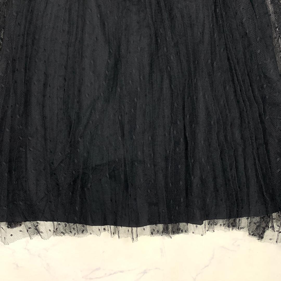 LA9621レッドヴァレンティノ ロングスカート 黒 ポリエステル100％ 38