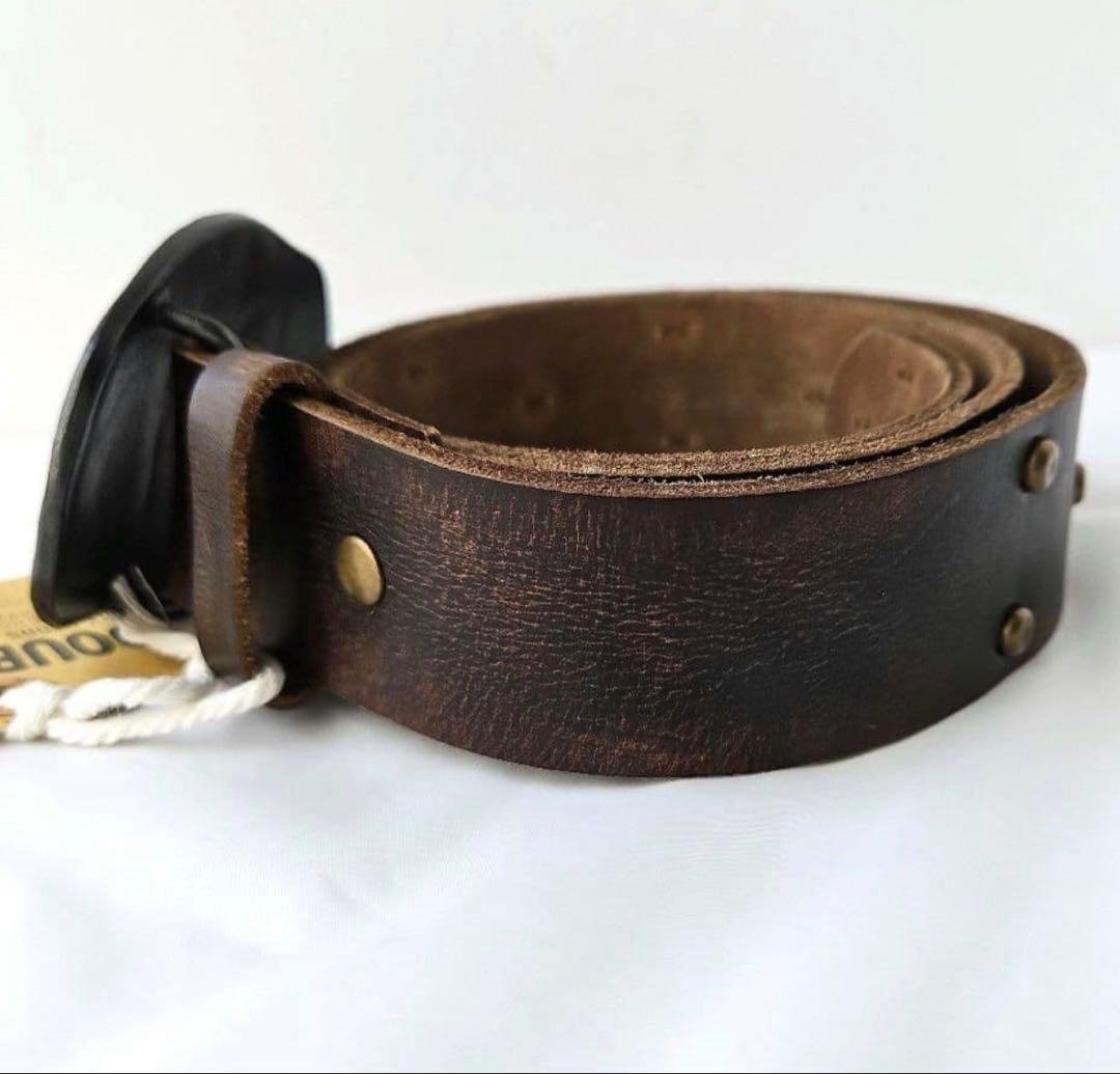 【新品】DOUBLE RL RRL ラルフローレン ロゴ レザーベルト