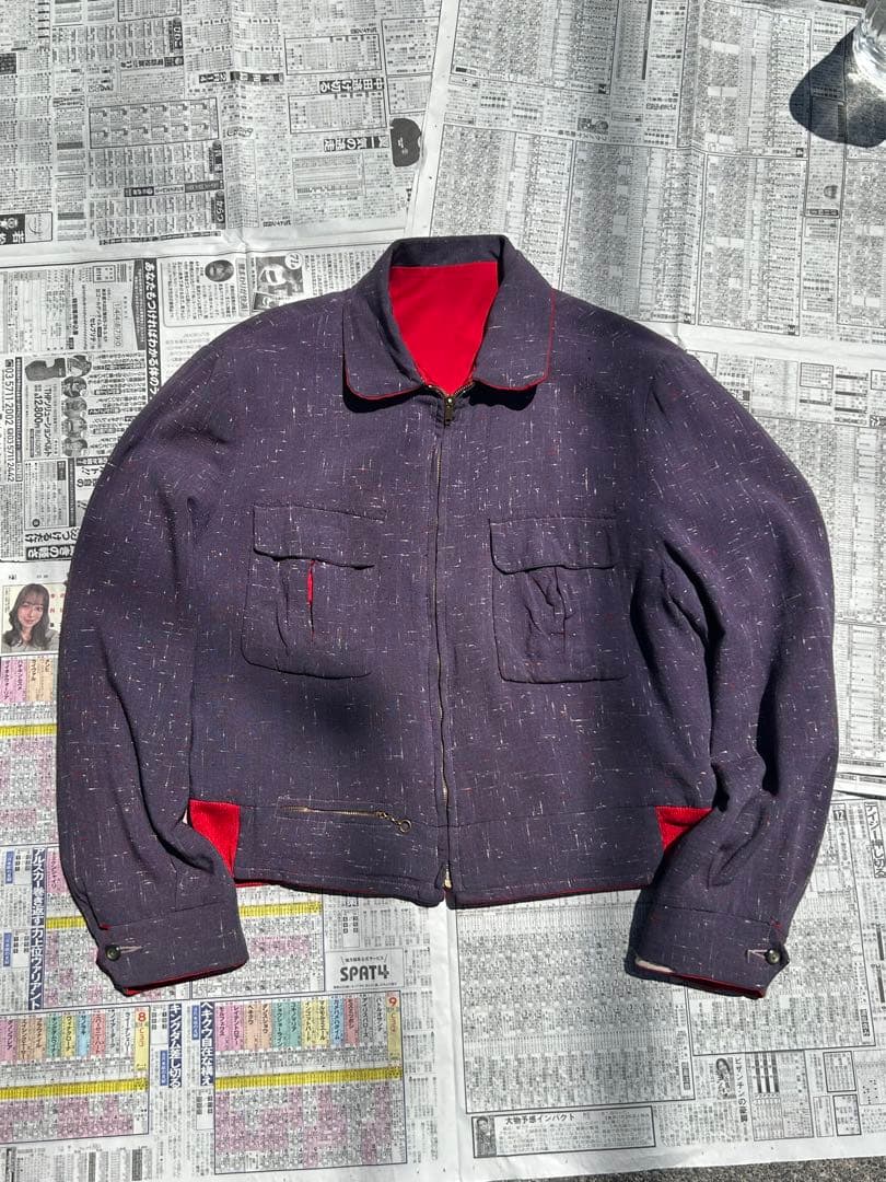 Special 50s rayon gabardine jacket 絣