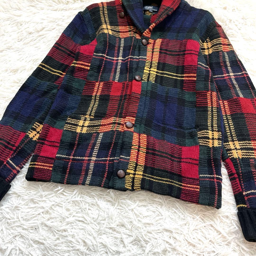 入手困難✨ラルフローレン　カーディガン　パッチワーク　くるみボタン　マルチカラー
