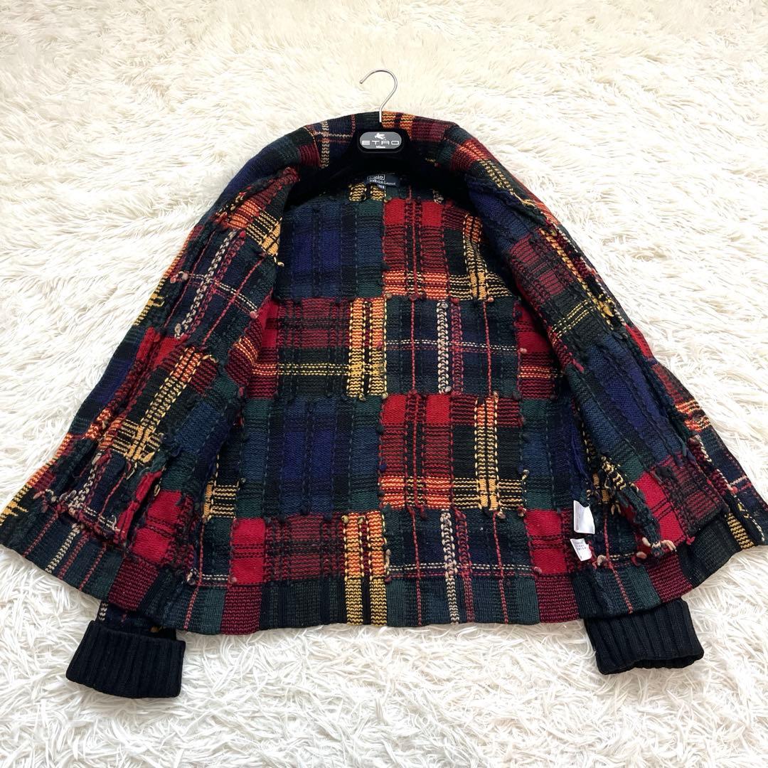 入手困難✨ラルフローレン　カーディガン　パッチワーク　くるみボタン　マルチカラー