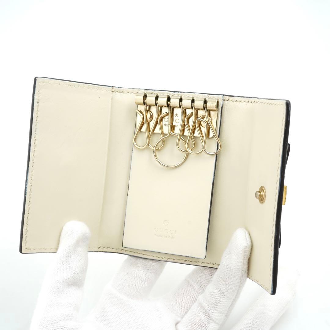 ✨未使用展示品✨　GUCCI キーケース　メイフェア　リボン　GGライン 6連