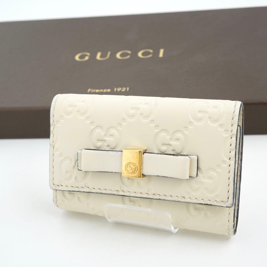 ✨未使用展示品✨　GUCCI キーケース　メイフェア　リボン　GGライン 6連