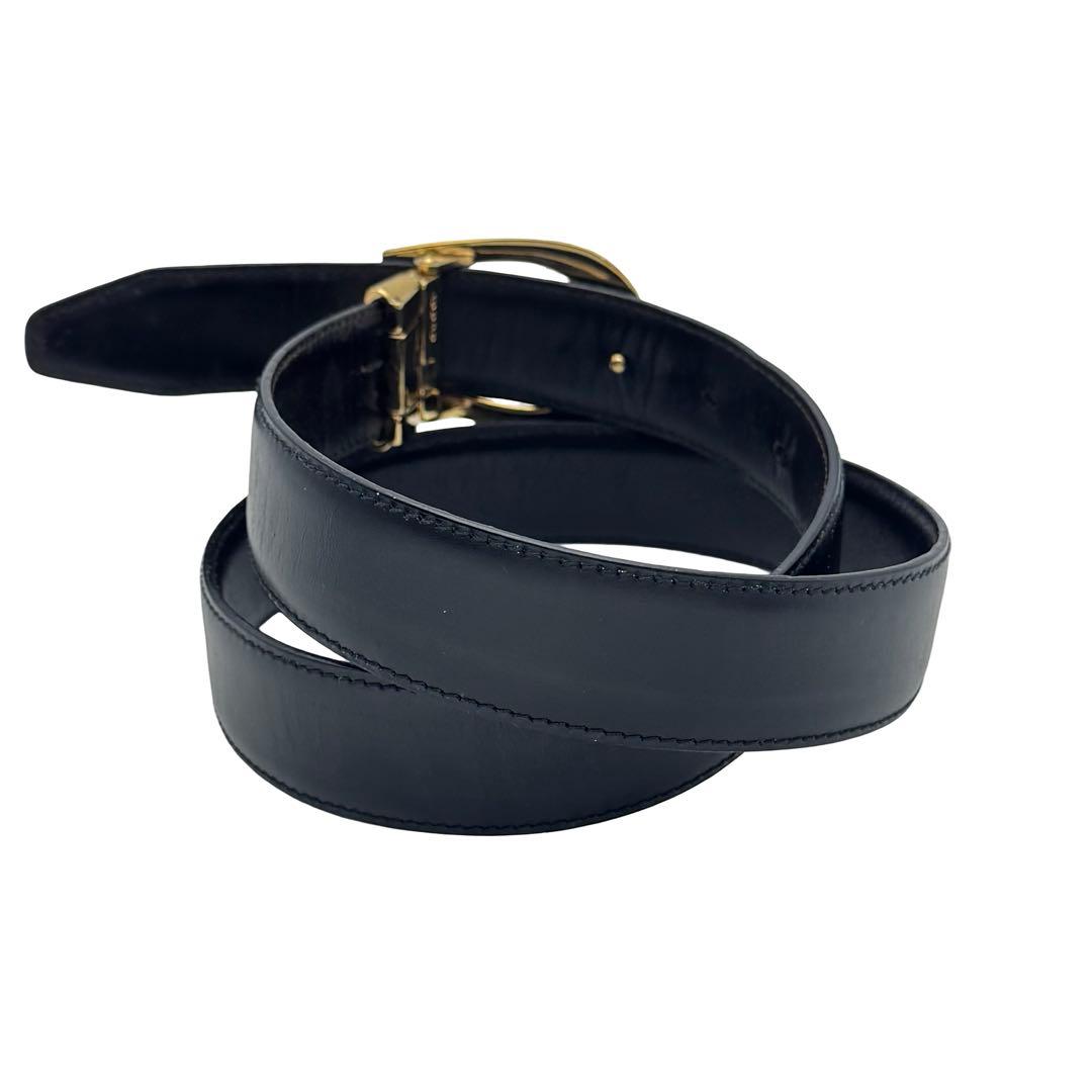 GUCCI グッチ Gバックル レザー ベルト ブラック メンズ レディース