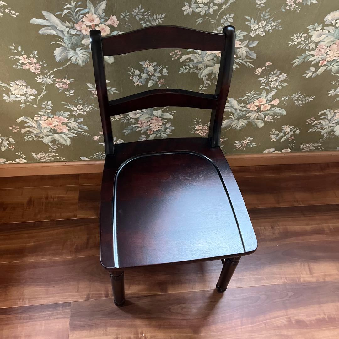 木製クラシック椅子 ダークブラウン　北海道民藝　引き取り限定